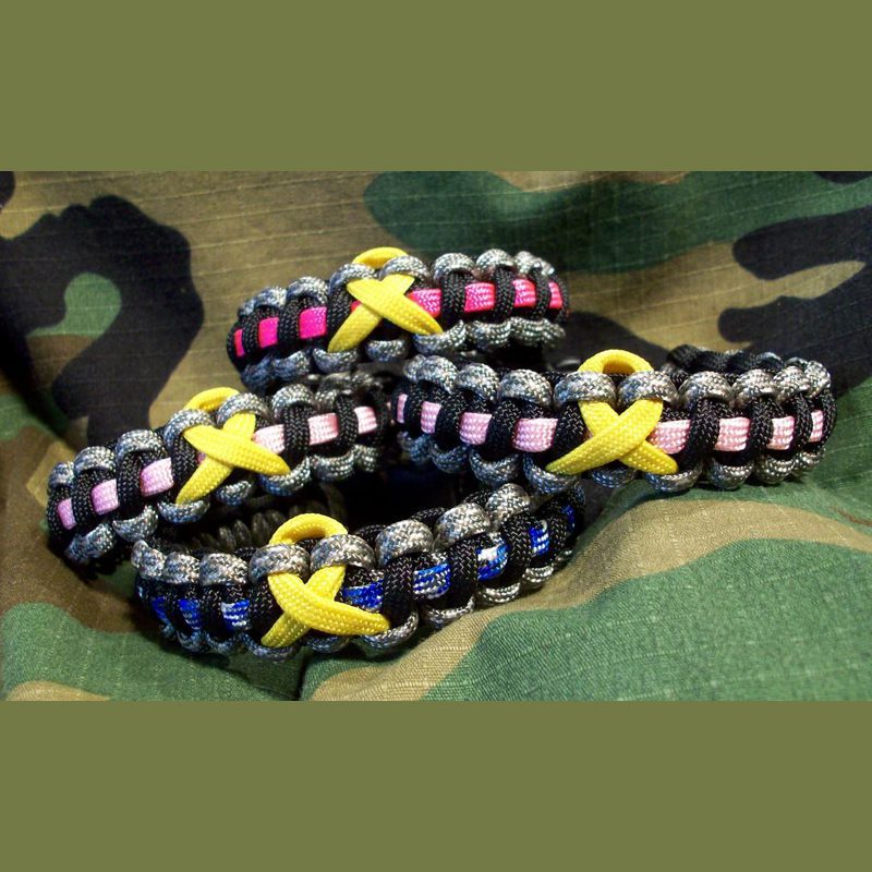 Support the Troops Yellow Ribbon Paracord Bracelets