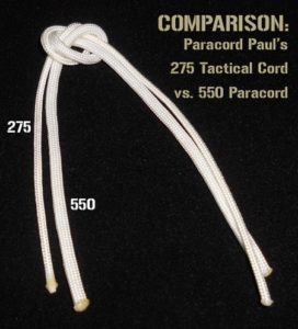 275 Tactical Cord vs. 550 Paracord