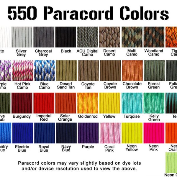 550 Paracord Colors