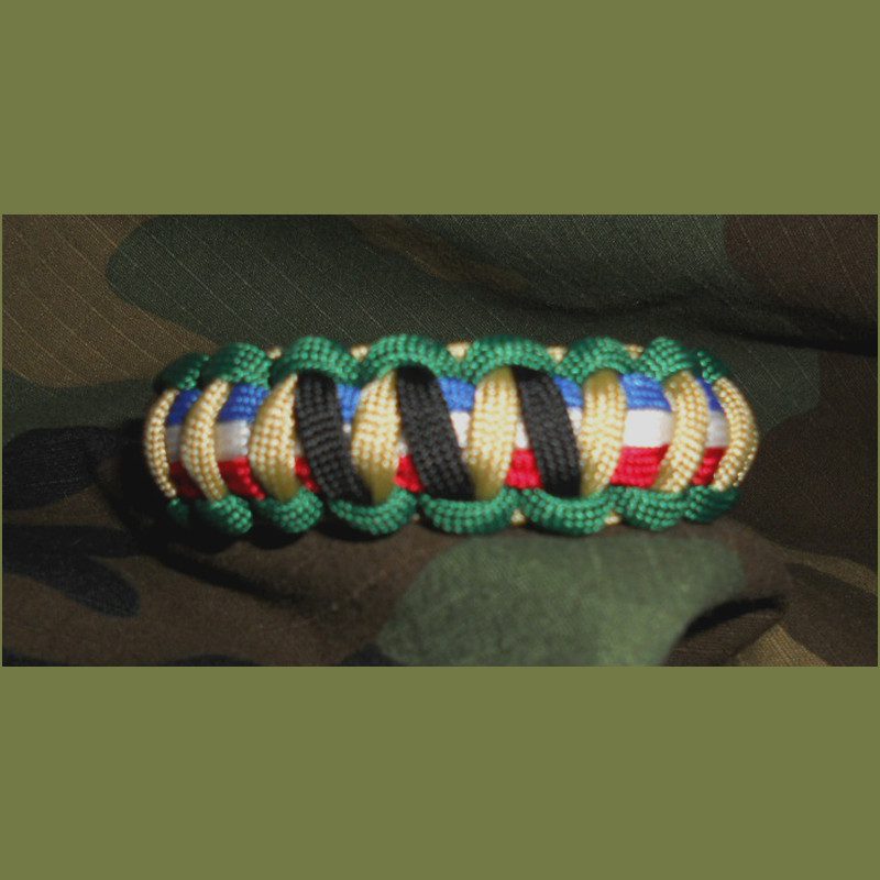 Knots and fiber bracelets paracord wide hybrid weave cuff bracelet 1518