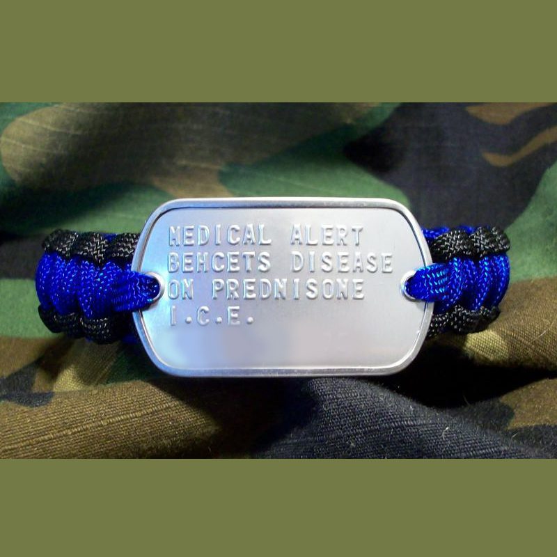 Medical Alert Dog Tag Paracord Bracelet