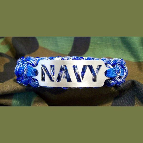 Navy Brushed Stainless Paracord Bracelet