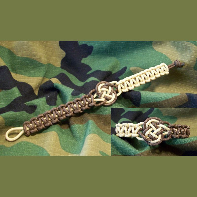 275 Tactical Cord Cobra with Coin Knot Center Bracelet, Knot and Loop Closer