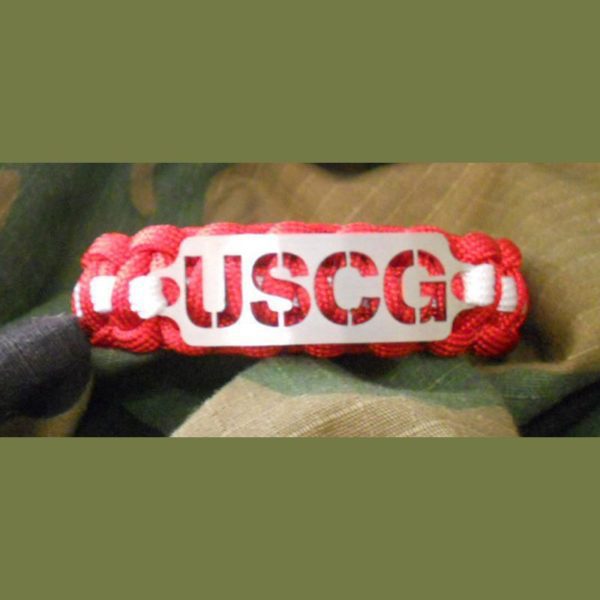 USCG Brushed Stainless Paracord Bracelet