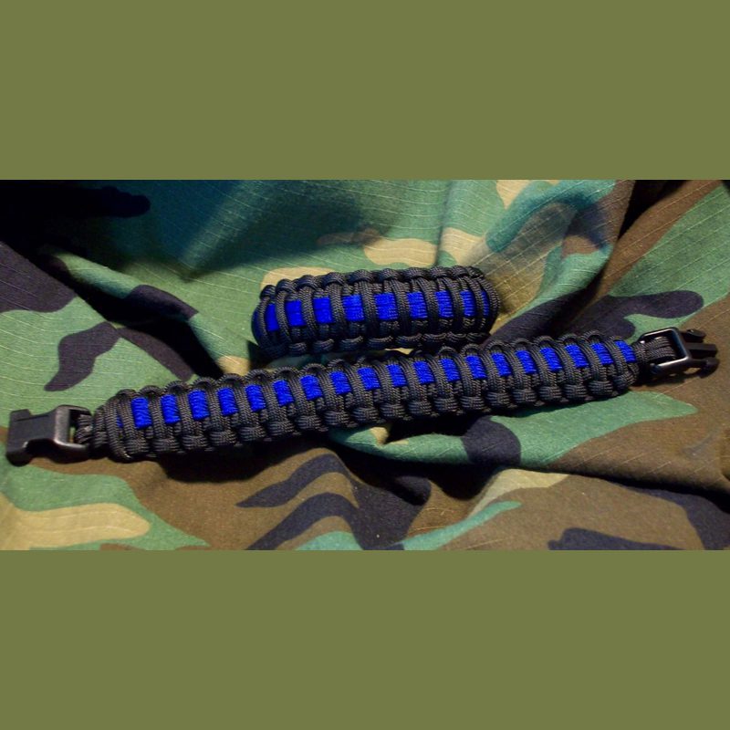 Elite Thin Blue Line Paracord Bracelet - Paracord Paul Bracelets and  Military Dog Tag Gear