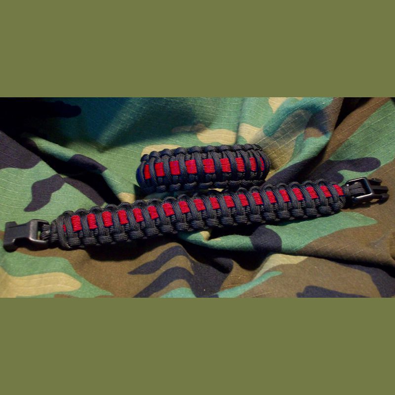 Elite Thin Red Line Paracord Bracelet - Paracord Paul Bracelets and  Military Dog Tag Gear