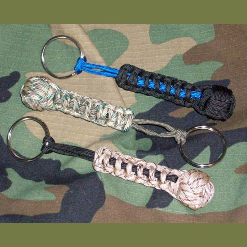 Monkey Fist Cobra Knot Paracord Keychain - Paracord Paul Bracelets and  Military Dog Tag Gear