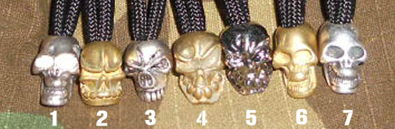 Skull Paracord Zipper Pulls