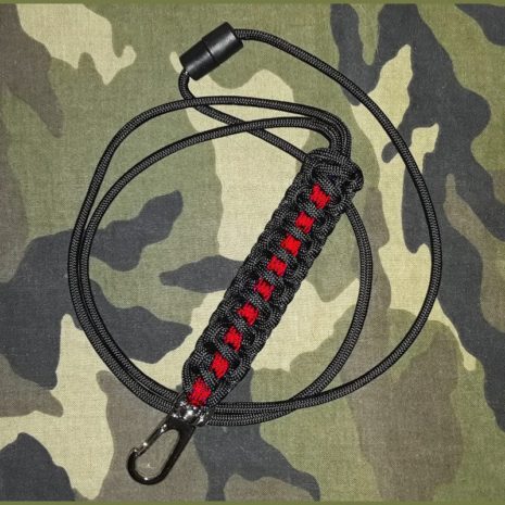 Thin Red Line Paracord Lanyard with Break Away Clasp