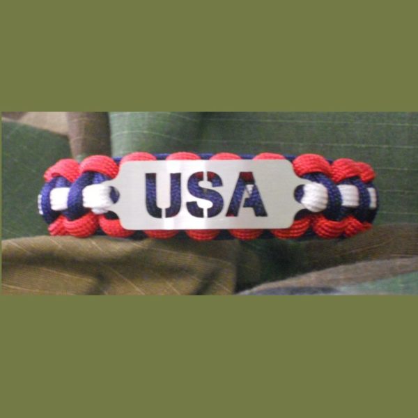 Stainless Steel U.S.A. Paracord Bracelet