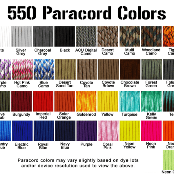 550 Paracord Colors