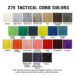 275 Tactical Cord Colors